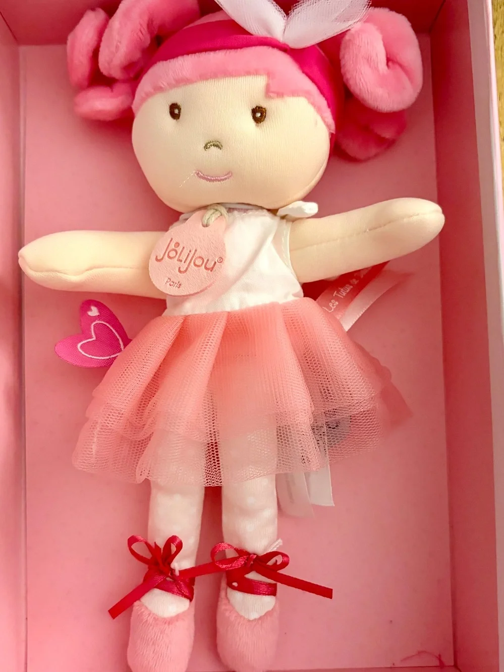 JoliJou- Les Tutus Pink with Pink hair Ballet Doll-9”